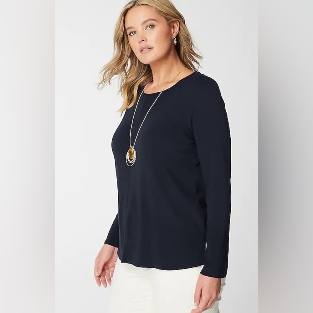 J.Jill 100% Pima cotton scoop neck 3/4 sleeve top